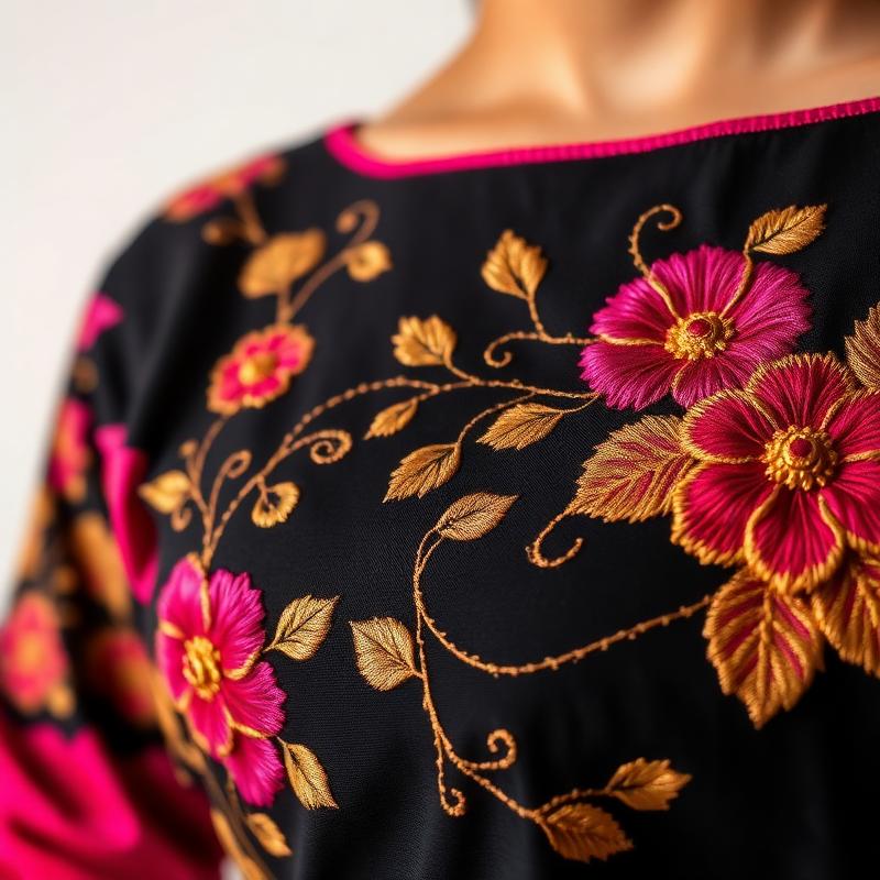 Modern blouse embroidery design